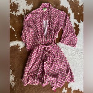 Pink Bear Bradley Floral Robe